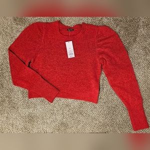 Wild Fable Red cropped top long sleeve sweater, NWT